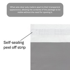 100-2000 Clear View Poly Mailers 2.5 Mil Water Resistant Self-Seal Envelopes