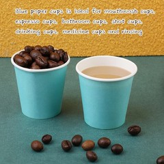 Wuadua 100 Pack 3 oz Blue Espresso Paper Cups – 100 Count (Pack of 1),