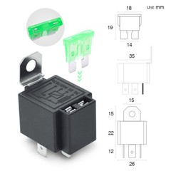 Universal 6-Piece 5-Pin SPDT 30 Amp Fuse Relay Switch Harness Kit, 14 AWG, 12V