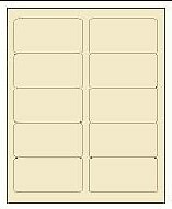 4″ x 2″ Pastel Buff Labels (GL2040PBF) 10-UP (8.5″ x 11″) – Box of 100 Sheets