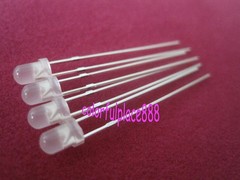 50pcs, 3mm Dual Bi Color Polar Changing Red/Green Led Diffused Leds + Resistors