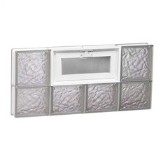 31 In. X 13.5 In. X 3.125 In. Frameless Ice Pattern Vented Glass Block Window