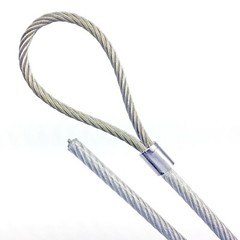3/16″ Vinyl Coated Stainless Steel Cable with Loops 1/8″ 7×19 Core 1ft to 70ft