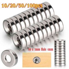 10-100Pcs Strong Countersunk Ring Magnets 10*3mm Rare Earth Neodymium 4mm Hole