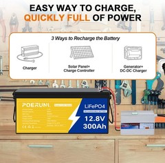 PUJIMAX 12V 100Ah LiFePO4 Lithium Battery BMS 100Ah Cycle Deep for Solar RV NEW
