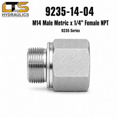 14 mm Male Metric Port 60° Cone x 1/4″ Female NPT Pipe 9235-14-04 with Oring