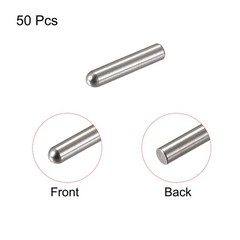 50pcs 2x10mm Dowel Pins Round Head Flat Chamfered End Dowel Pin