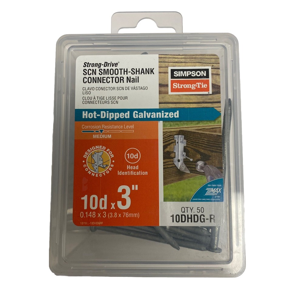 Simpson Strong-Tie 10D x 3 in Wood Joiner Hot-Dipped Galvanized Steel Nail Qty50