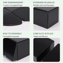 Rempry 8x6x6 Inches Black Small Shipping Boxes Pack of 8X6X6-25 Pack,