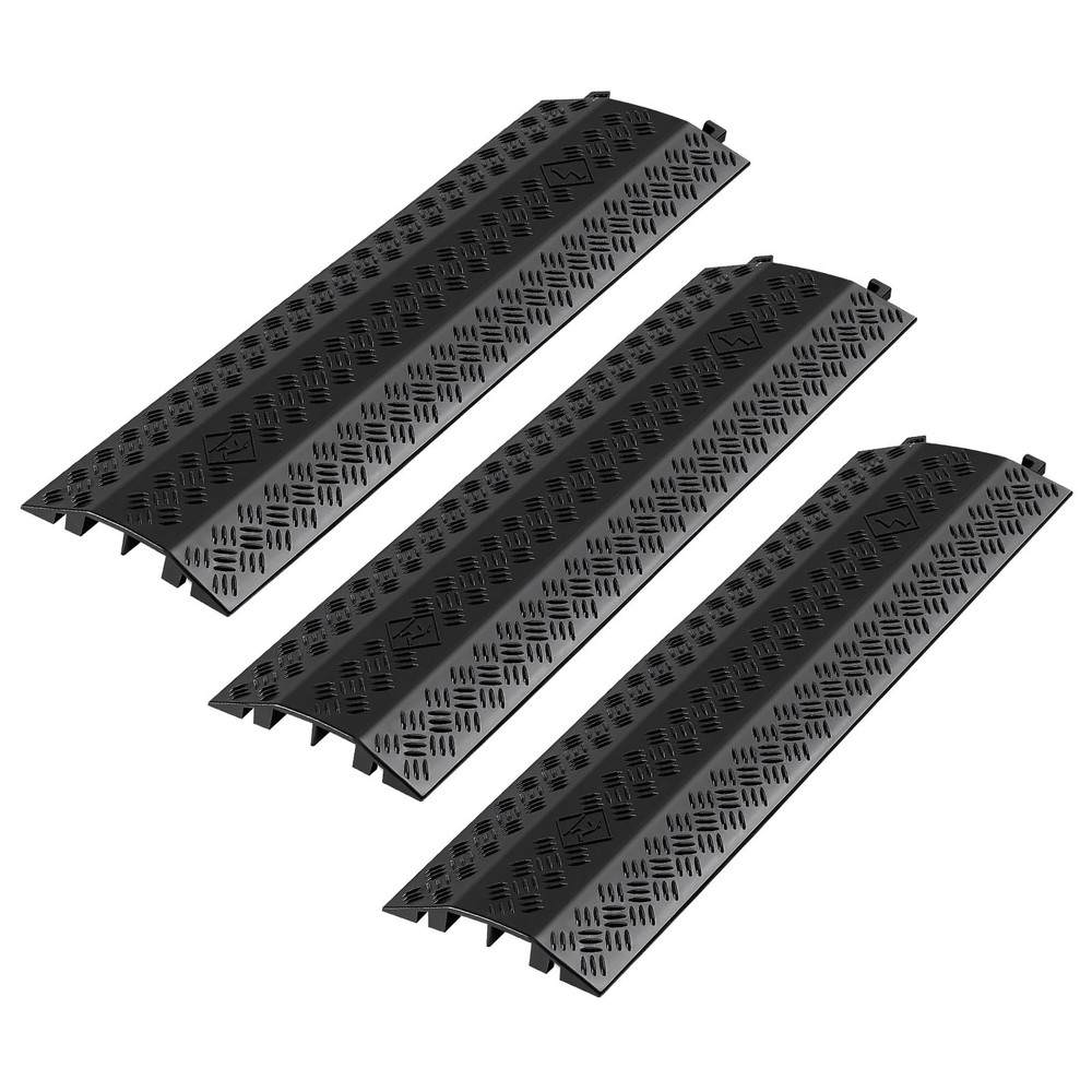 VEVOR Drop Over Cable Cover Heavy Duty Floor Cord Protector Ramp 17500 lbs 3 PCS