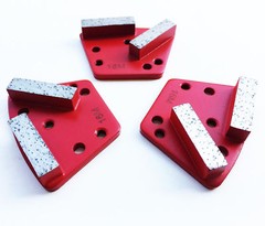 3PK 16/20 Grit Medium Bond Trapezoid HTC Grinding Disc/Plate/Shoe-Premium Grade