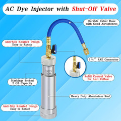 R1234Yf Dye Injector, AC Dye Injector with Shut-Off Valve, AC Oil Injector for R