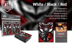 100ct Textured Matte TCG/MTG Card Art Sleeves (White Black Red) White Black Red