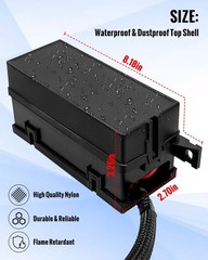 Waterproof Fuse Relay Box Pre-Wired, 6 JD1912 Relay Slots and 11 ATC/ATO Blad…