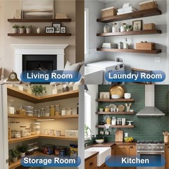 LEOPO 12-Pack 6 inch Floating Shelf Brackets, Hidden 6 Inch, Black