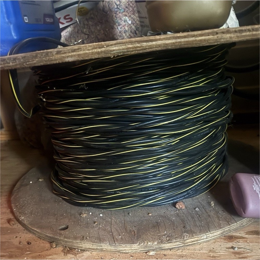 2-Conductor Stranded Copper Cable 100 ft Spool, PVC Jacket Black/Yellow