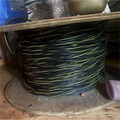 2-Conductor Stranded Copper Cable 100 ft Spool, PVC Jacket Black/Yellow