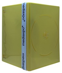 25 SLIM Solid Yellow Color Single DVD Cases 7MM & 100 OPP Bags