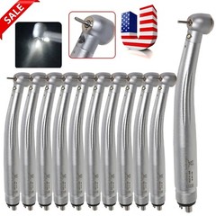1-10 Dental LED Fiber Optic E-generator High Speed Handpiece 4 HOLES