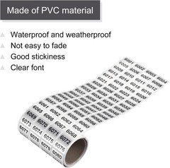 1-20000 Self Adhesive Labels Consecutive Number Inventory Stickers Waterproof
