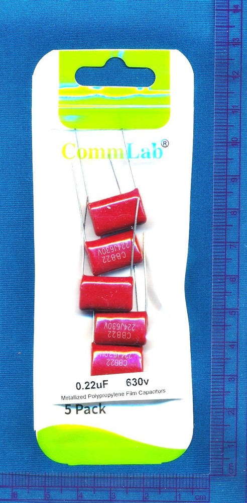 5 pack 0.22uF 630V Metallized Polypropylene Film Capacitors 5% .22 uF CBB22 224J