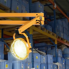 50W Loading Dock Folding LED Lights Swing Arm Lamp For Warehouse Outdoor Work US