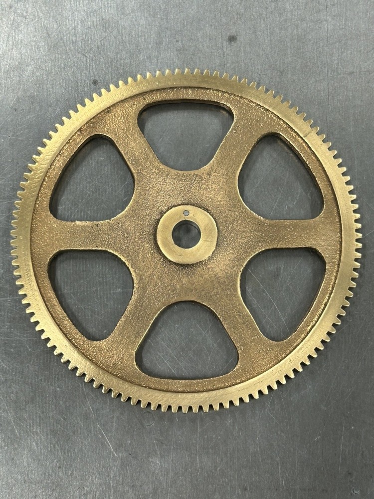 QTY 1 UNKNOWN MAKE HUB-LESS BRONZE SPUR GEAR-CLOCK 24 PITCH 108 TEETH 3/8″ BORE