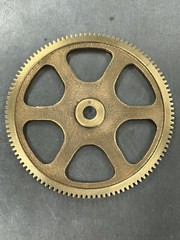 QTY 1 UNKNOWN MAKE HUB-LESS BRONZE SPUR GEAR-CLOCK 24 PITCH 108 TEETH 3/8″ BORE