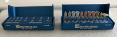 Set of 8 Bur Blocks: 6 Brasseler, 1 Komet, 1 Henry Schein Bur Blocks