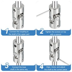 2Pcs Rotatable Universal Steering Shaft 3mm to 3mm Inner Dia with M3 Screws