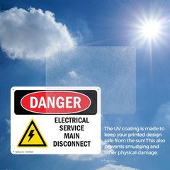 (2 Pack) Electrical Service Main Disconnect OSHA Danger Sign Decal Metal Plastic