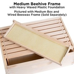 Beekeeping Beehive Frame, Waxed Plastic Foundation, Medium Assembled Amish Made