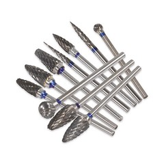 Tungsten Carbide Cutter HP Kit Dental Beauty Burs Lab Drill Polisher Tool 10 Pcs