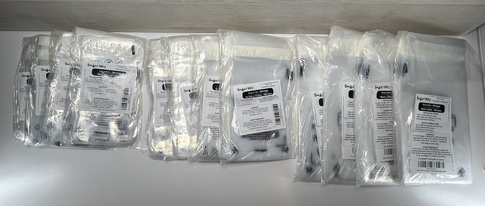 SmartWiz Polybags 4×6 + 5×7 + 6×9 – 400 each size – FBA Warning Permanent Seal