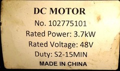 102775101 DC Motor 48V 3.7kw NEW