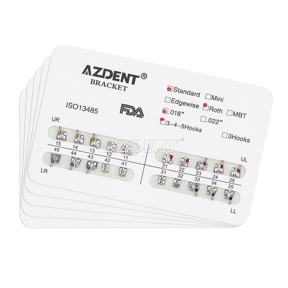 Dental Orthocontic bonding Bracket Braces Light cure adhesive MBT/Roth 022/018