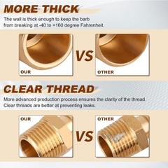 1/4 Inch Barb to 1/4 NPT Male Brass Hose Fitting Air Water Fuel Line Adapter 5PK