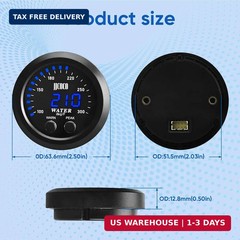 Universal 52mm Water Temperature Gauge with Alarm and 1/8 Npt Sensor Car Digi…