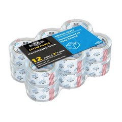 Scowyking Clear Packing Tape Refills Heavy 1.88 inch – 12 Pack, transparent