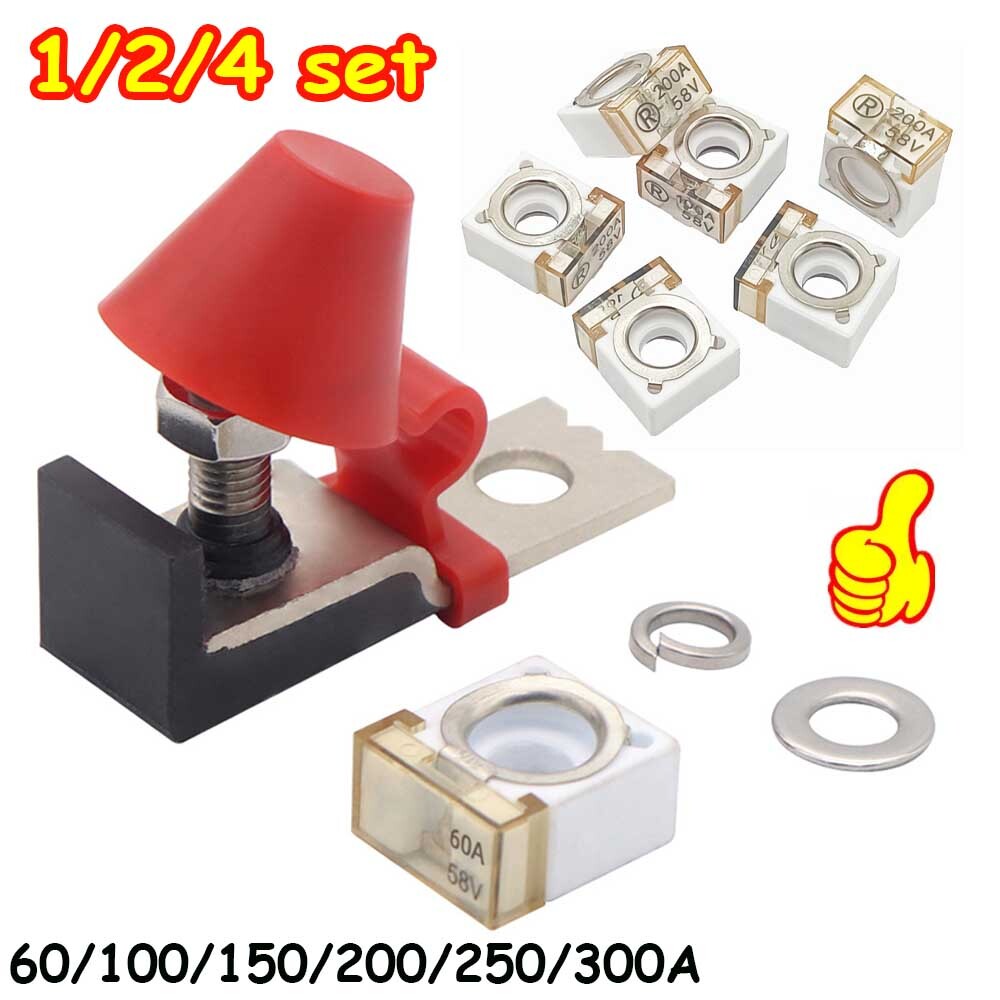 1/2/4set Terminal Fuse Block Kit Fuse Max Voltage for Car Marine Boat RV 60-300A