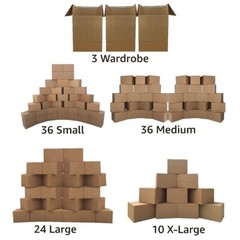 UBMOVE 9 Room Wardrobe Kit 106 Moving Boxes & Supplies
