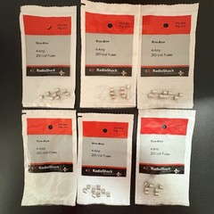 Huge NOS Vintage RadioShack Fast-Acting Mixed Amps Glass Fuse Lot 34-Packs 136pc