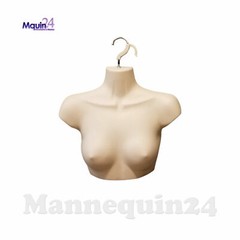 1 Set Male & Female Torso Mannequins Flesh Dress Form with 2 Stands & 2 Hangers