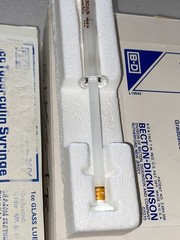 (6) Becton-Dickinson Yale 1cc glass Luer tip tuberculin syringes