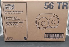 Tork Bath Tissue Dispenser 59TR Twin Roll Smoke Commercial Toilet Paper Holder