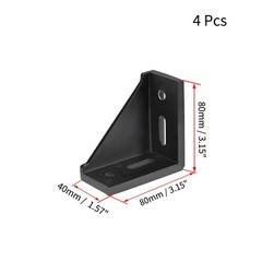 40 PACK Inside Corner Aluminum Brackets 4040 Series Aluminum Extrusion Profile