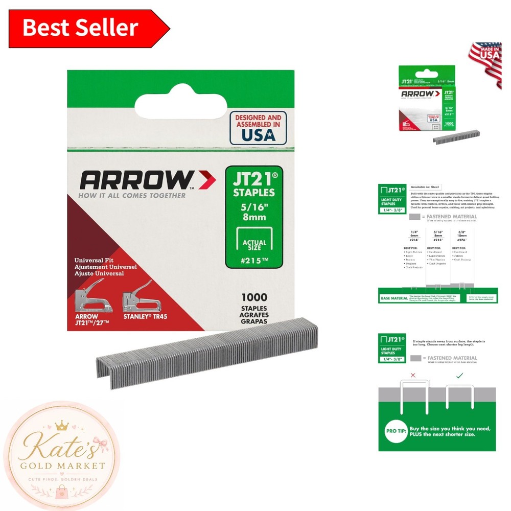 Arrow JT21 5/16-Inch Staple Pack – Reliable Staples for Crafts & General Use