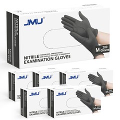 JMU Nitrile Gloves 3.5Mil Black Medical Exam Gloves Latex&Powder Free 2000pcs M