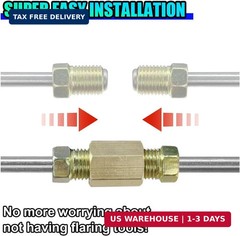 3PCS 3/16″ Brake Line Kit with Fittings, Flexible 10″ Long Stainless Steel Brake