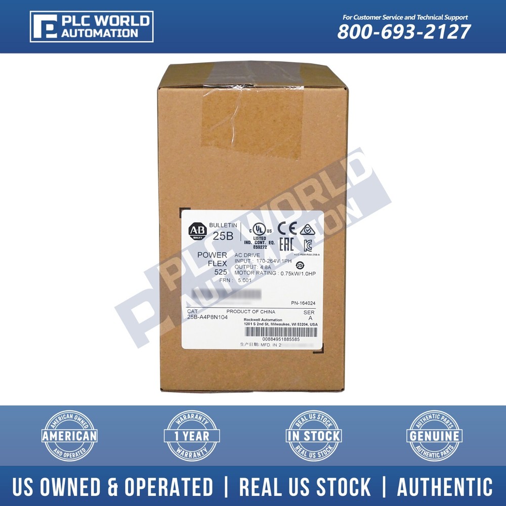 2023 New Sealed Allen Bradley 25B-A4P8N104 AC Drive 0.75kW 1Hp Late Date 1Yr Wty